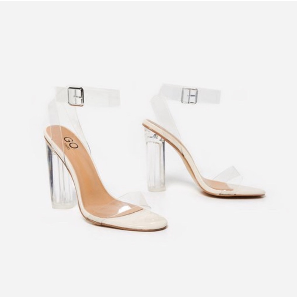 NWT | Clear Perspex Strappy heels